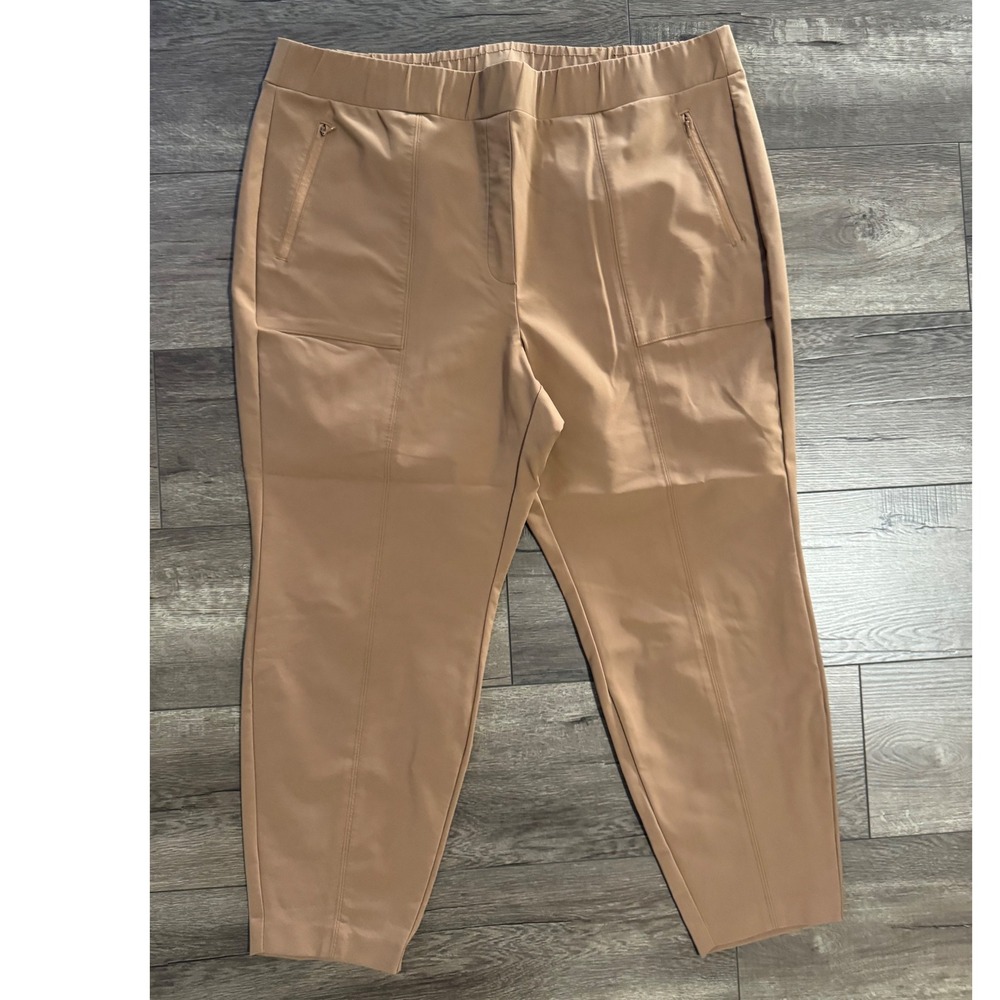 Lane‎ Bryant Womens Size 22 Beige Ankle Pants Elastic Waist Pull On